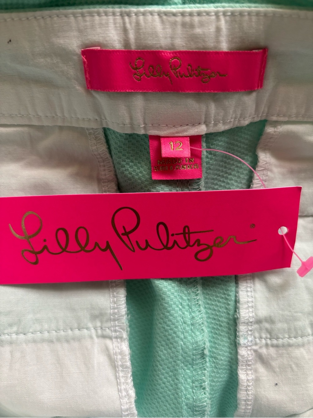 Lilly Pulitzer Resort Aqua Scallop Hem Buttercup stretch shorts - Picture 3 of 4